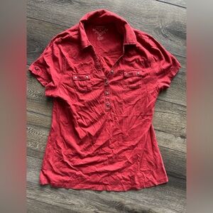 Sonoma Red Button-Down Women's Shirt